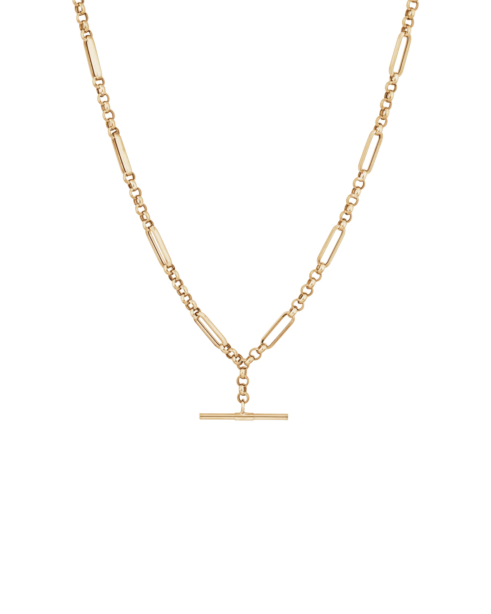 50cm Hollow Belcher Fob Necklace in 10ct Yellow Gold