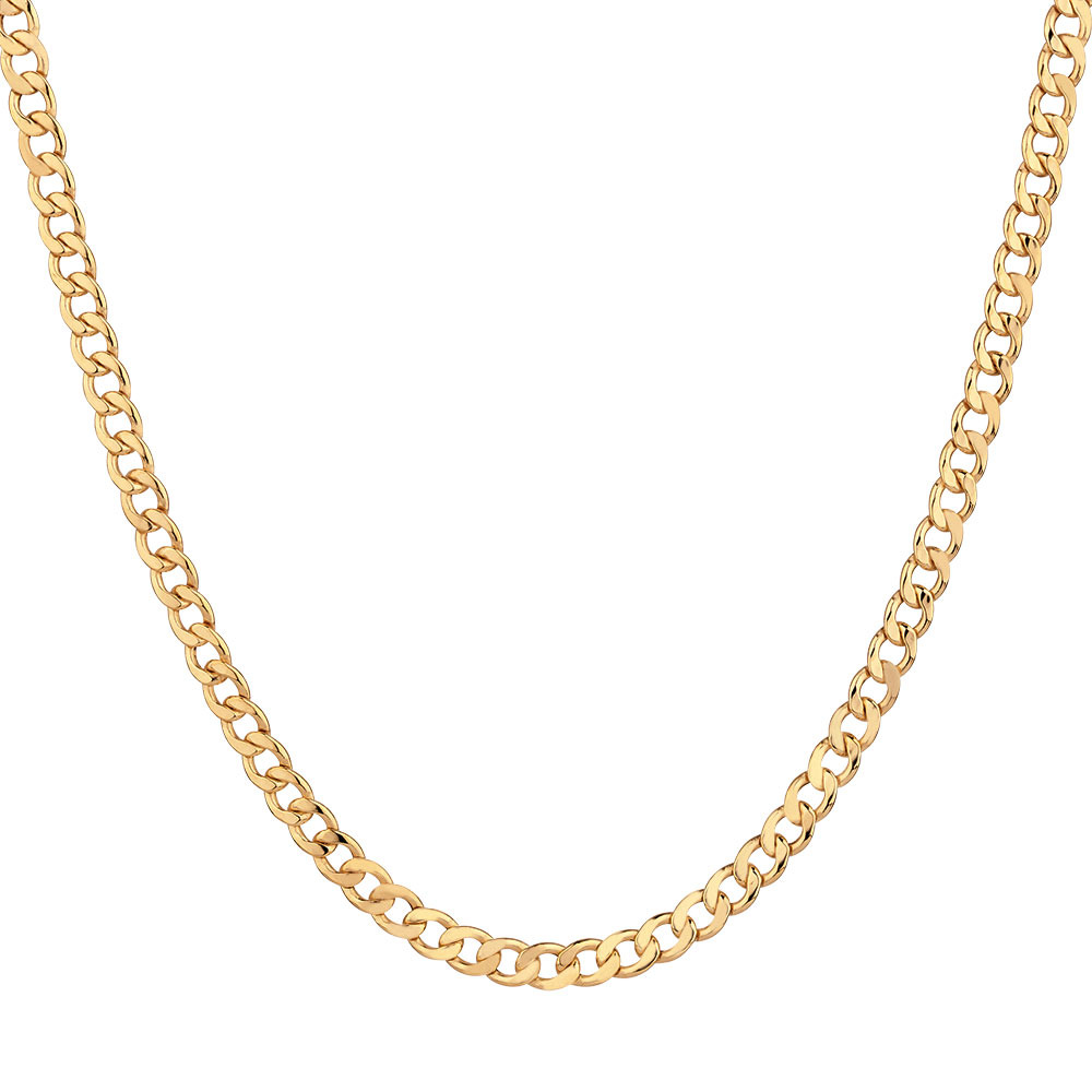 50cm Hollow Curb Chain In 10ct Yellow Gold