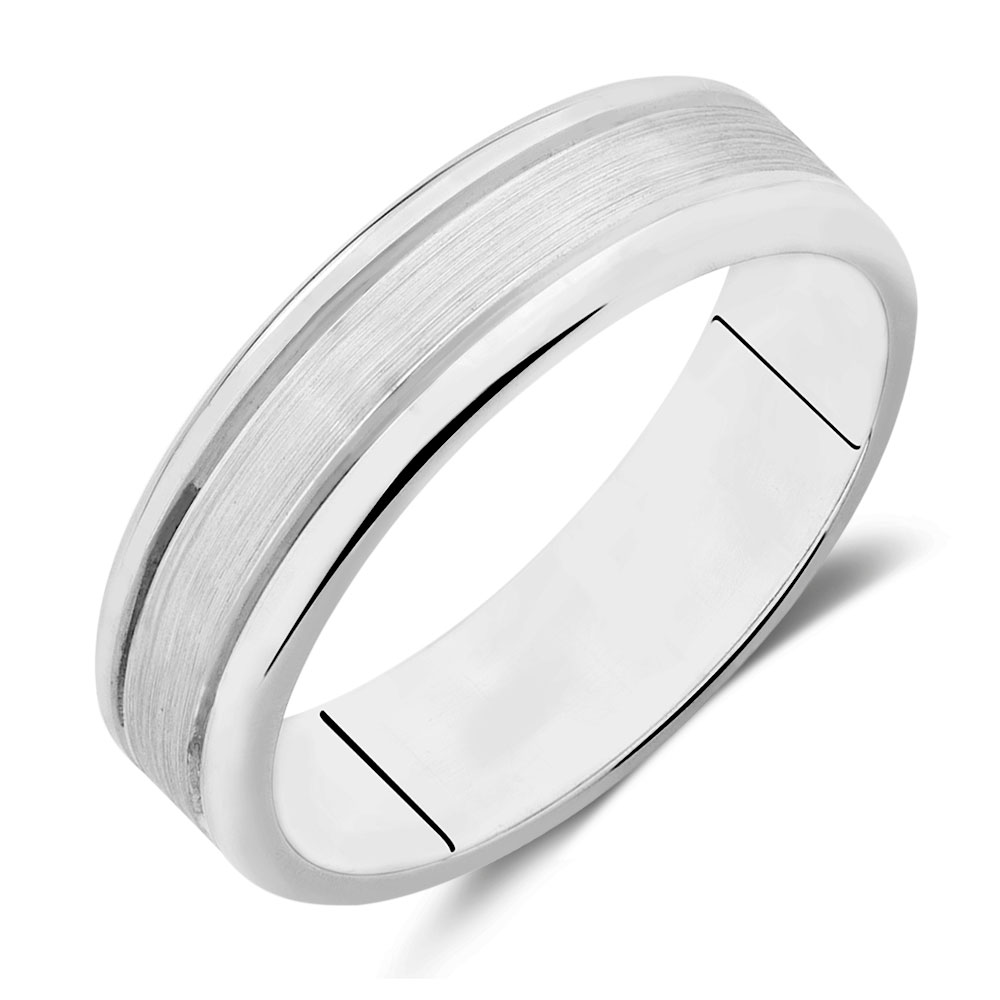  Men s  Wedding  Band  in 10ct White Gold 