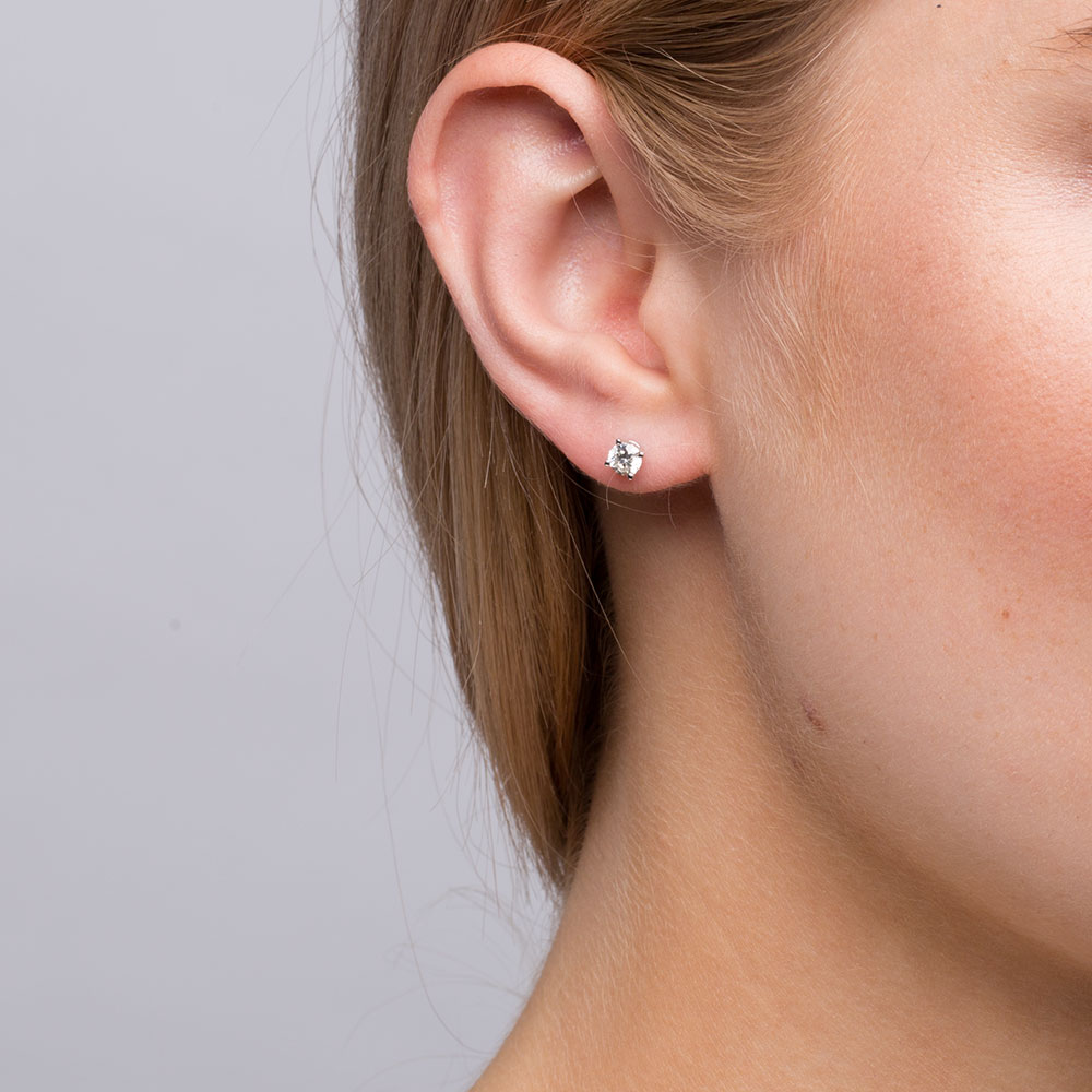 Stud Earrings With 1 2 Carat Tw Of Diamonds In 18ct White Gold