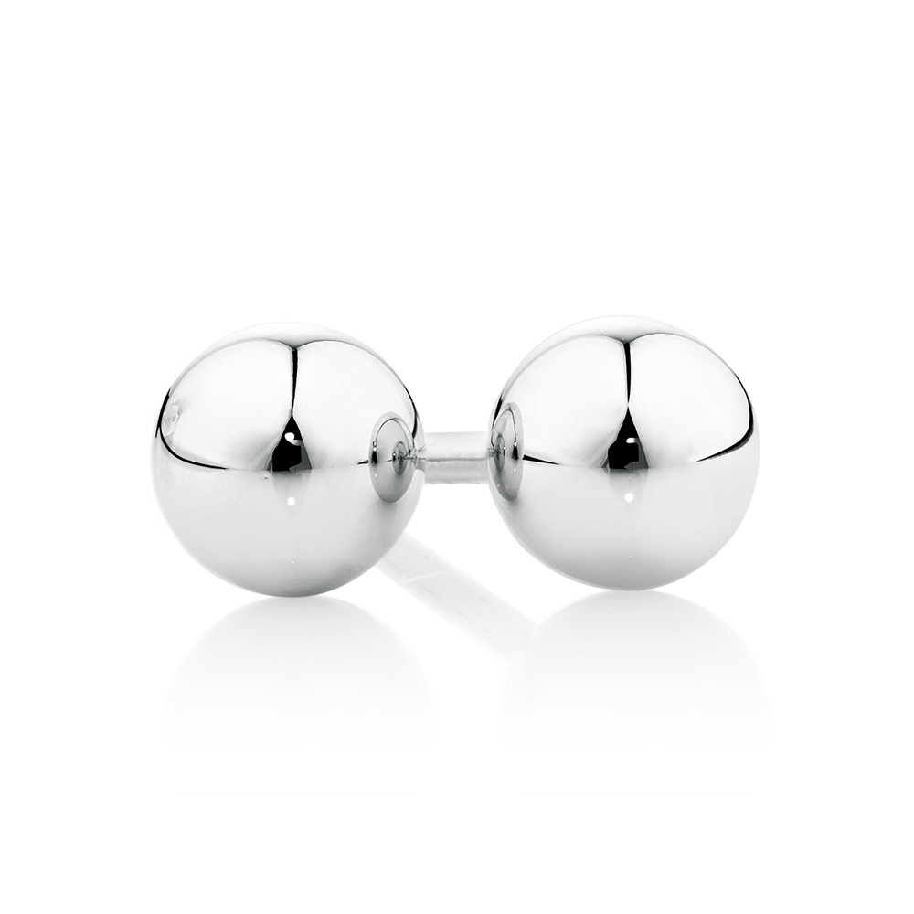 5mm Ball Stud Earrings in 10ct White Gold