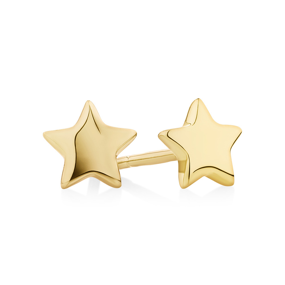 Star Stud Earrings in 10ct Yellow Gold