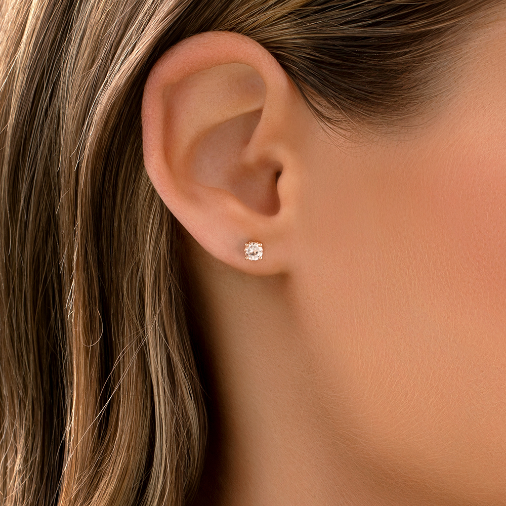 4mm Stud Earrings with in 10ct Rose Gold