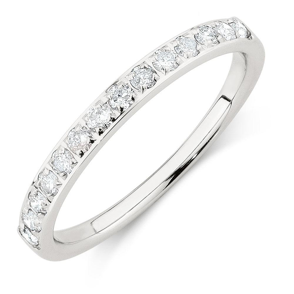 Wedding Band with 1/3 Carat TW of Diamonds in 14ct White Gold