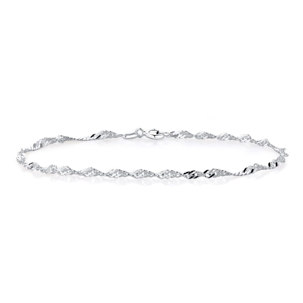19cm (7.5") Singapore Bracelet in Sterling Silver