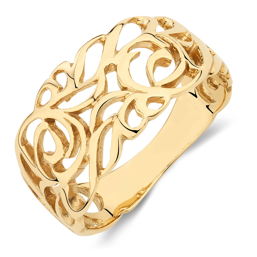 Filigree Ring in 10ct Yellow Gold