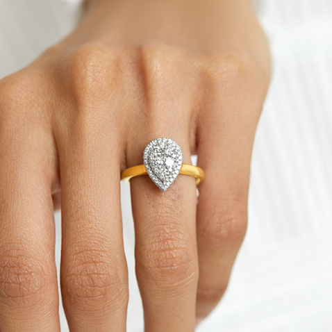 Engagement Ring with 3/4 Carat TW of Diamonds in 10ct Yellow & White Gold Engagement Ring with 3/4 Carat TW of Diamonds in 10ct Yellow & White Gold