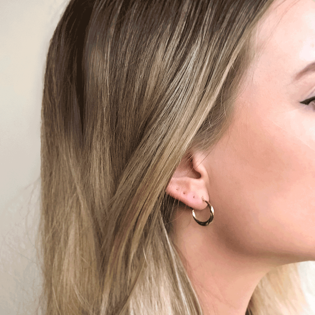 yellow gold earring stack yellow gold earring stack
