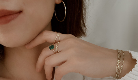 Yellow Gold Hoop Earrings and Yellow Gold Rings and Bracelet Yellow Gold Hoop Earrings and Yellow Gold Rings and Bracelet