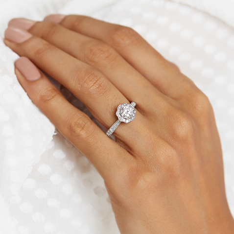 Engagement Ring With 1.03 Carat TW Of Diamonds In 14ct White Gold Engagement Ring With 1.03 Carat TW Of Diamonds In 14ct White Gold