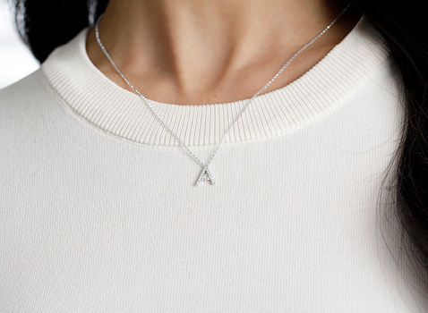 A Diamond Initial Pendant A Diamond Initial Pendant