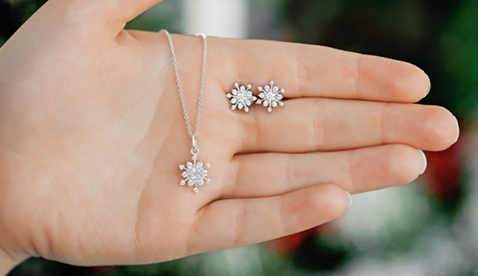 Snowflake Earrings and Necklace Snowflake Earrings and Necklace