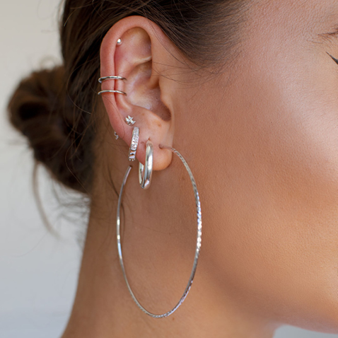 Silver earring stacks Silver earring stacks