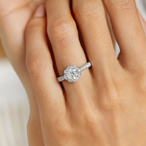 Engagement Ring With 1.03 Carat TW Of Diamonds In 14ct White Gold Engagement Ring With 1.03 Carat TW Of Diamonds In 14ct White Gold