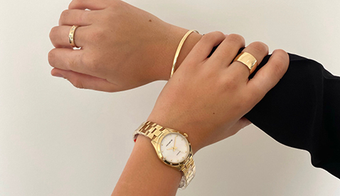 Yellow Gold Watch and Rings Yellow Gold Watch and Rings