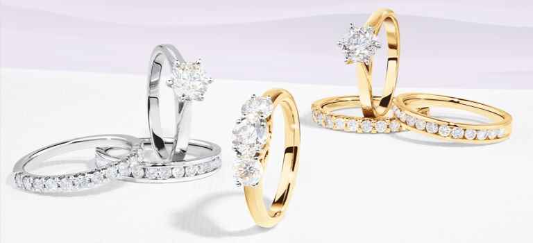 Engagement rings and matching wedding bands