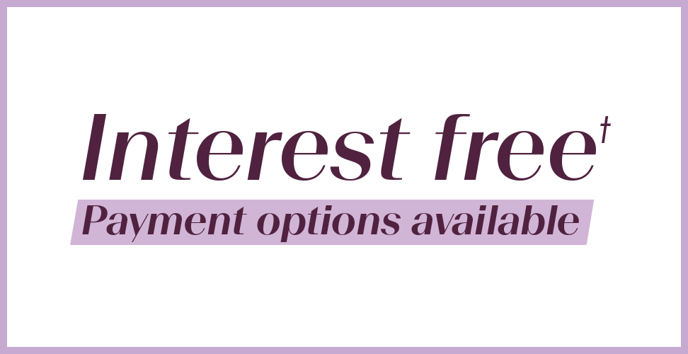 Interest free† payment options available