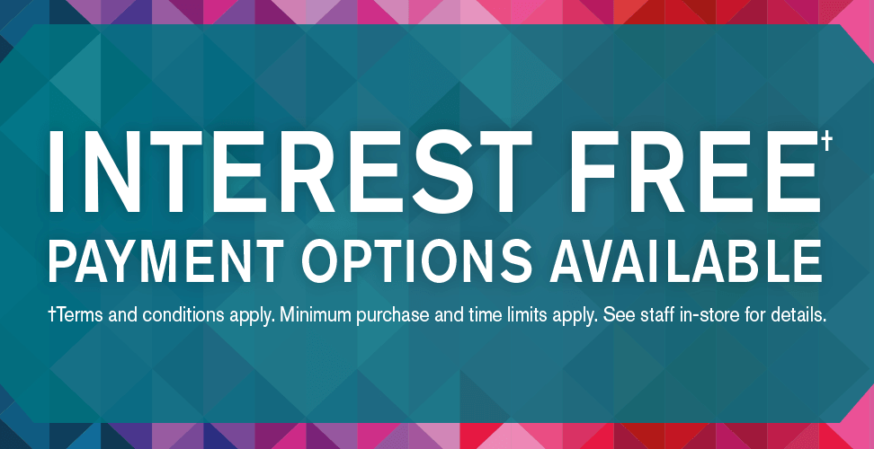 Interest free† payment options available