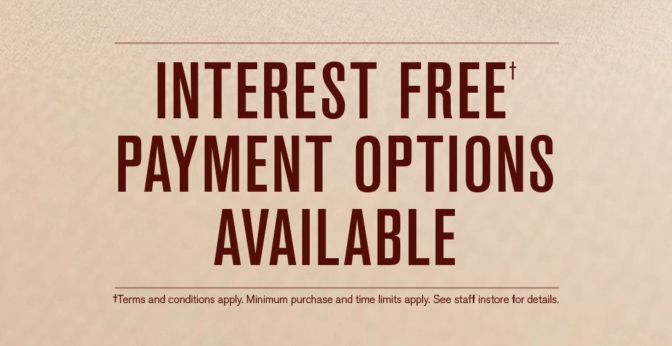 Interest free payment options available
